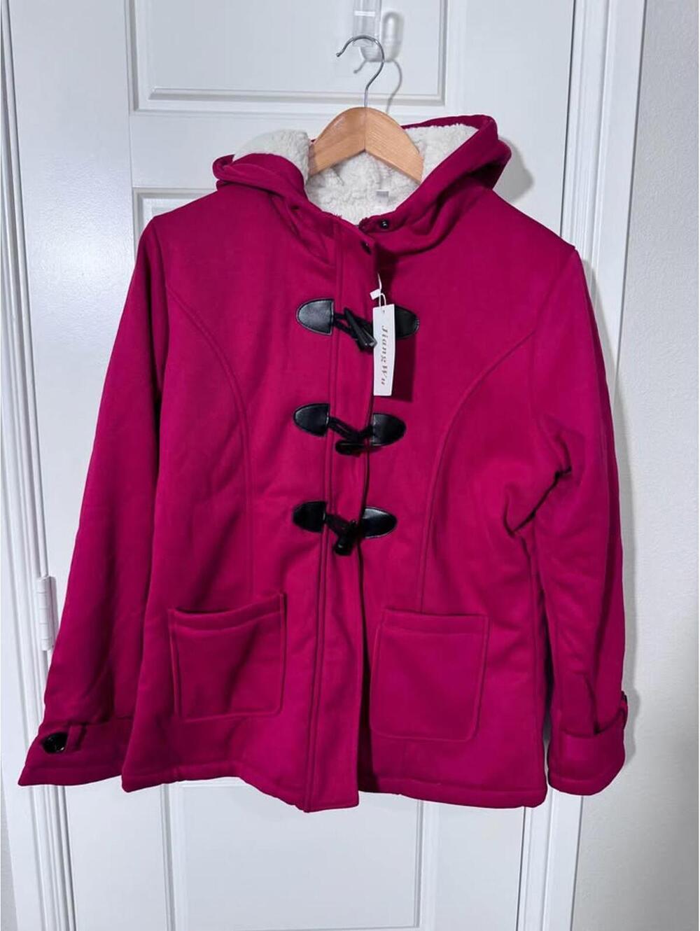 Women's Red Winter Coat M – Warm Jacket Formal W56